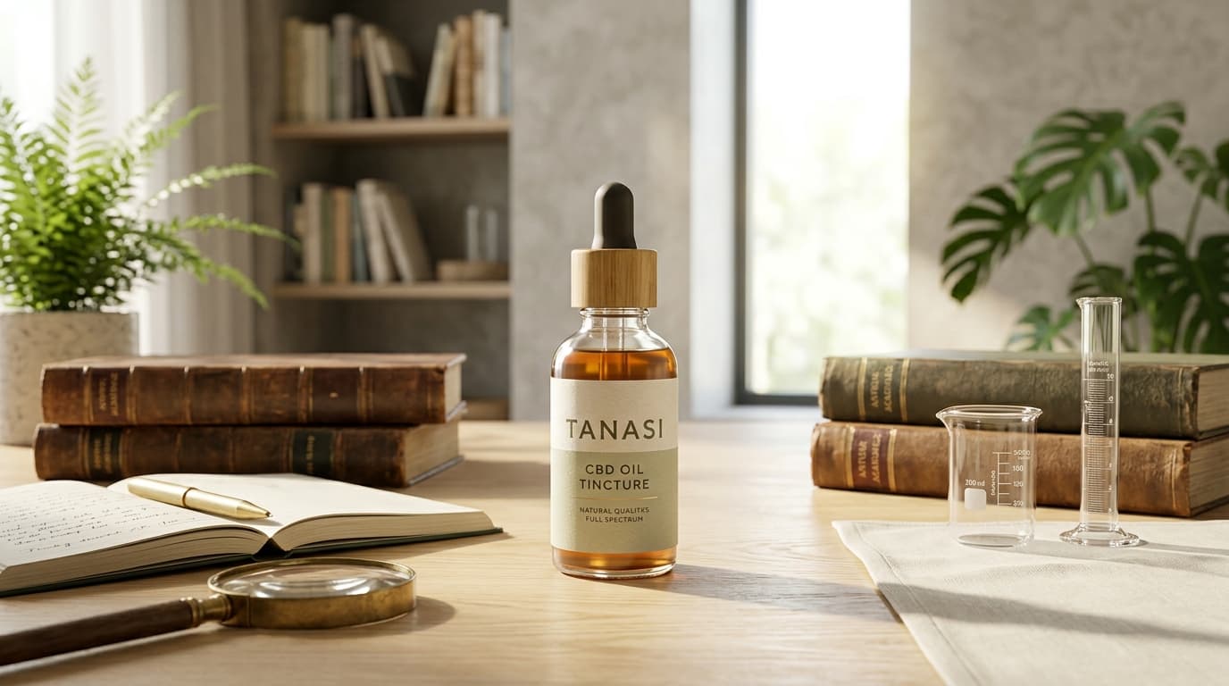 Tanasi CBD Oil Tincture packaging and product-style review illustration for TrustBrand