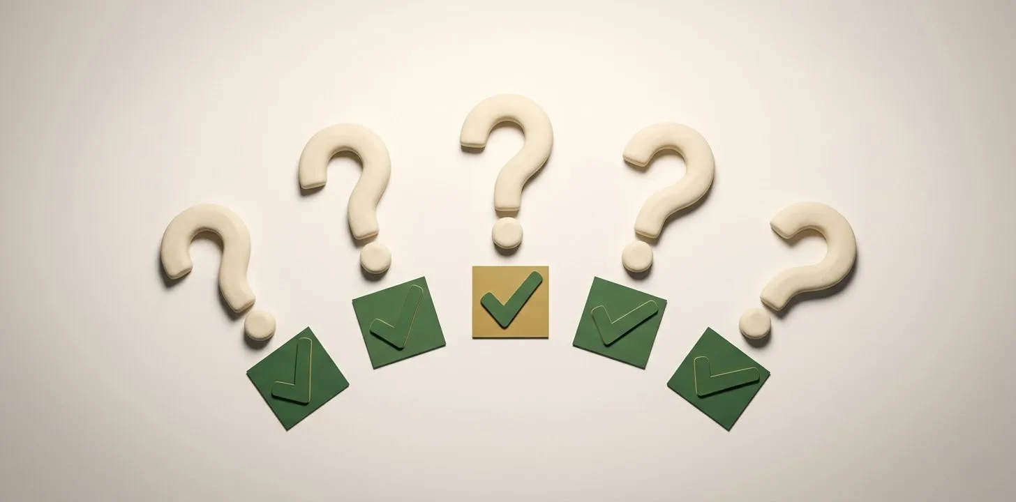 Clean editorial visual representing trusted product questions and verified answers